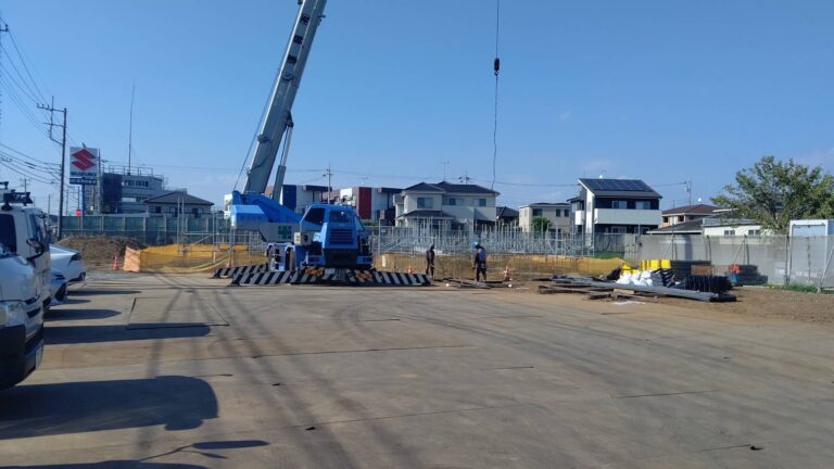 基礎配筋工事中